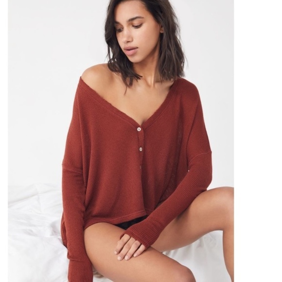Urban Outfitters Tops - UO Courtney Boxy Thermal Cardigan